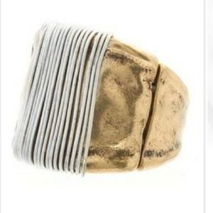 Art Box Gold Silver Wrap Stretch Fashion Ring